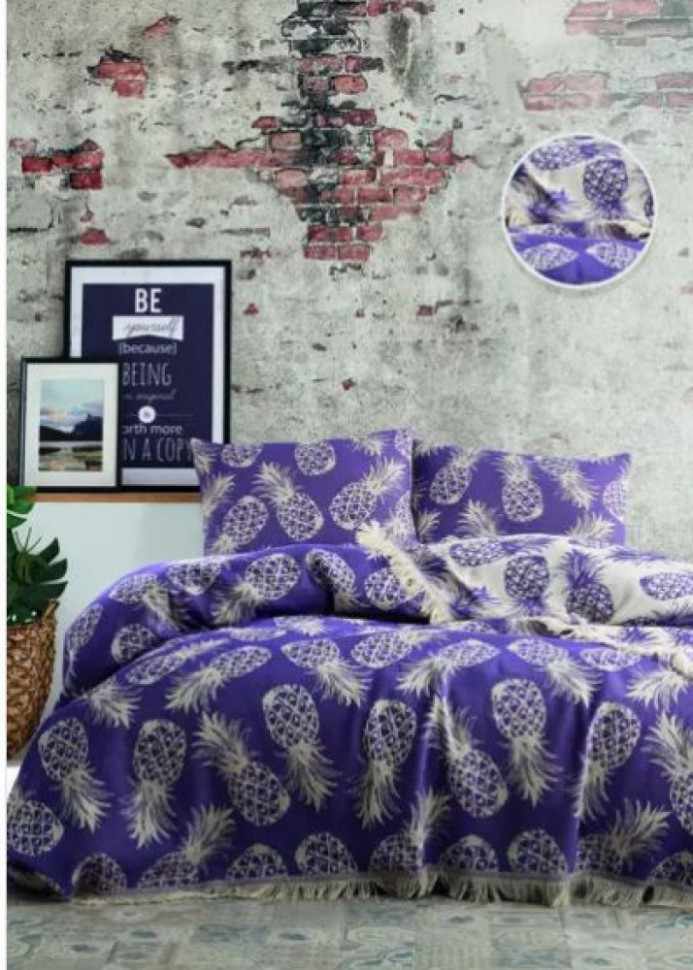 Плед ANANAS BED SPREAD цвет фиолетовый (VIOLET)